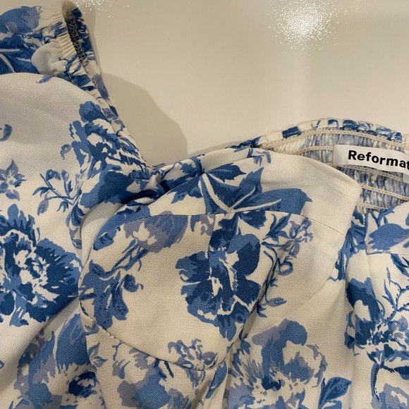 Reformation Reign Top Long Sleeve Floral Print Shirt Size 2 - Picture 9 of 13